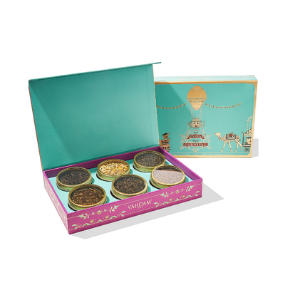 Custom Print Tea Bags Paper Packaging Box Luxury Tea Tin Set Gift Box Packaging