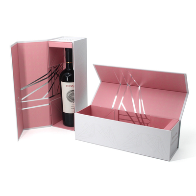 Custom Logo Printed Luxury Collapsible Magnetic Liquor Wine Bottle Packaging Gift Boxes