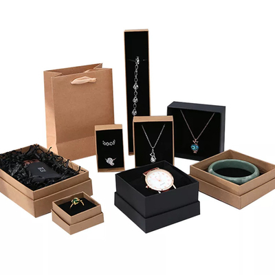 Custom Kraft Paper Jewelry Box For Jewellery Rings Bracelets Necklace Earring Bangle Pendant Packaging