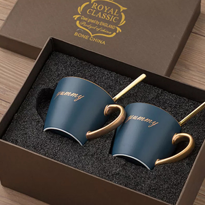 Custom Printed Free Design Mug Set Gift Box Ceramic Coffee Cups Gift Box
