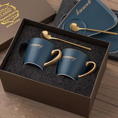 Custom Printed Free Design Mug Set Gift Box Ceramic Coffee Cups Gift Box