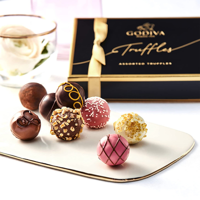 Custom Logo Printed Empty Luxury Black Chocolate Truffle Packaging Boxes For Truffles