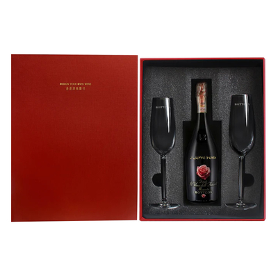 Custom Logo Printed Champagne Flute Packaging Boxes Luxury Red Wine Glass Set Gift Box