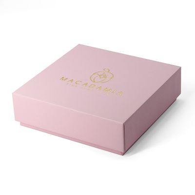 Pink White Lid And Base Paper Cardboard Jewelry Box Custom Kraft Packaging Box With Insert Foam