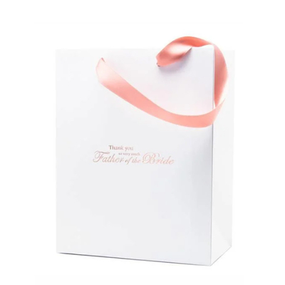 Custom Craft Christmas Gift Favour Paper Bags White Luxury Paper Bag Thank You Bags For Boutique