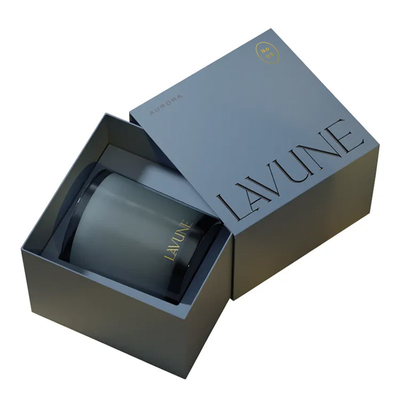 Custom Sleeve Candle Box 10oz Black And Gold Candle Box Luxury Candle Packaging Gift Boxes With Insert