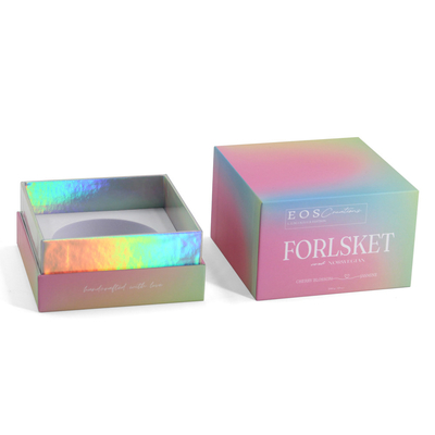 Luxury Holographic Scented Candle Packaging Boxes Hologram Paper Gift Box With Lid
