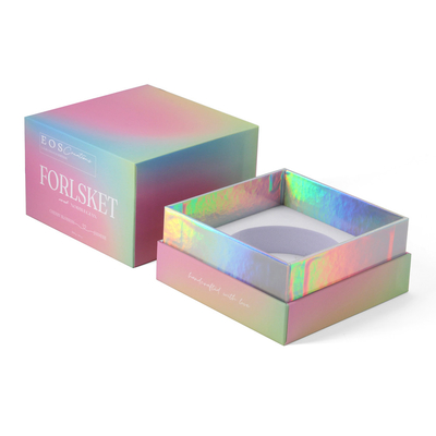 Luxury Holographic Scented Candle Packaging Boxes Hologram Paper Gift Box With Lid