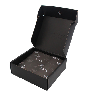 Custom Logo Skincare Packaging Box Beauty Black Mailing Shipping Mailer Box With Inserts