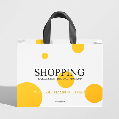 Custom Private Logo Printed Black Large Personalized Luxury Shopping Tote Gift Premium Paper Bags With Handle