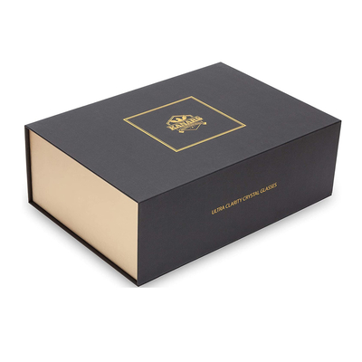 Custom Luxury Book Shaped Rigid Paper Glass Tumbler Box Packaging Magnetic Gift Boxes With EVA Foam Insert