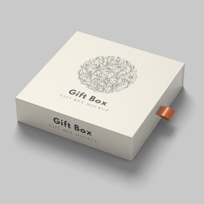 Eco Friendly Custom Logo Cardboard Jewelry Ribbon Sliding Drawer Gift Cosmetics Packaging Paper Box