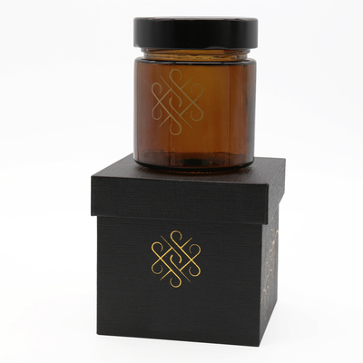 Custom Gold Foil Logo 2 Piece Box Luxury Honey Jar Packaging Gift Box With Lid And Bottom