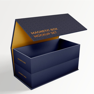 Custom Printed Premium Two Layer Magnetic Gift Box Packaging With Gold Foil Stamping Logo