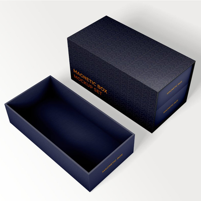 Custom Printed Premium Two Layer Magnetic Gift Box Packaging With Gold Foil Stamping Logo