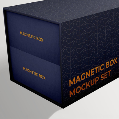 Custom Printed Premium Two Layer Magnetic Gift Box Packaging With Gold Foil Stamping Logo