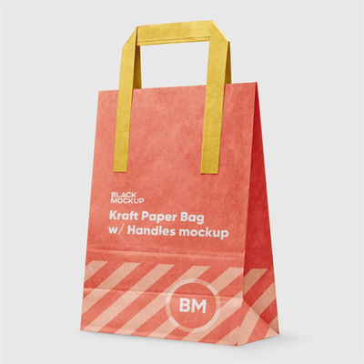 Custom Printing Shopper Paper Bag Kraft Paper Bags With Handles