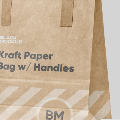 Custom Printing Shopper Paper Bag Kraft Paper Bags With Handles