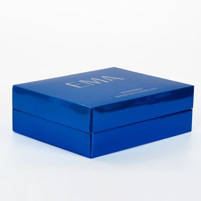 Custom Logo High End Soft Touch Blue Cosmetic Paper Box Packaging