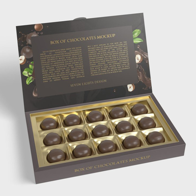 Custom Printing Luxury Belgian Chocolate Praline Box Cardboard Material