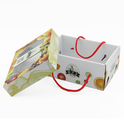 Custom Design Corrugated Cardboard Gift Box With Handles For Fruit And Vegetables