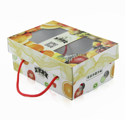 Custom Design Corrugated Cardboard Gift Box With Handles For Fruit And Vegetables