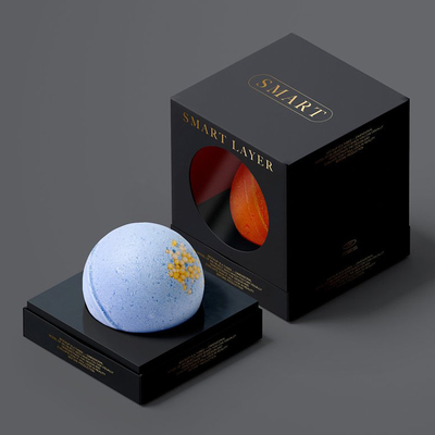 Custom Luxury Lid And Base Bath Bomb Gift Packaging Box With Window