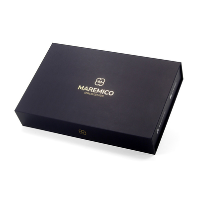 Custom Rigid Magnetic Closure Luxury Foldable Black Gift Box Packaging