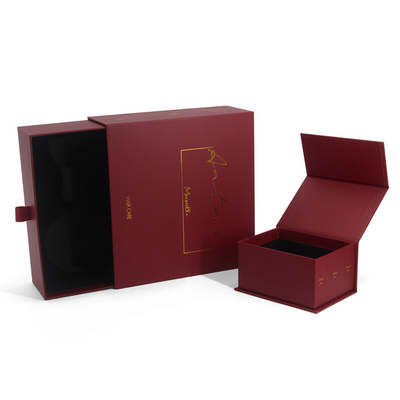 Custom Logo Luxury Red Drawer Essential Oil Gift Box Packaging Set