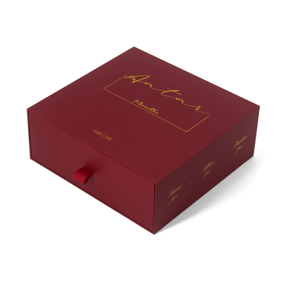 Custom Logo Luxury Red Drawer Essential Oil Gift Box Packaging Set