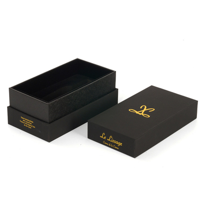 Luxury China Handmade Hard Paper Gold Black Perfume Bottle Gift Box Packaging