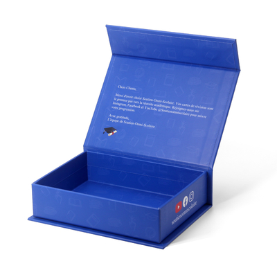 Personalised Book Shaped Rigid Blue Cardboard Gift Box With Logo