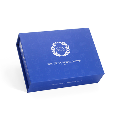 Personalised Book Shaped Rigid Blue Cardboard Gift Box With Logo