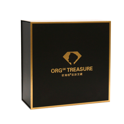 Luxury Gold Foil Stamping Black Empty Presentation Card Packaging Gift Boxes With Magnetic Lid