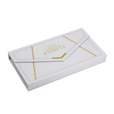 Custom Logo Luxury White Cardboard Handbag Wallet Gift Box With Gold Foil Print