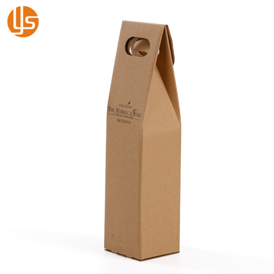 Custom Logo Gable Top Brown Corrugated Wine Packaging Gift Box With Window