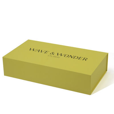 Customizable Yellow Folding Foldable Magnetic Lid Gift Packaging Box