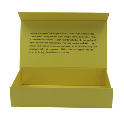 Customizable Yellow Folding Foldable Magnetic Lid Gift Packaging Box