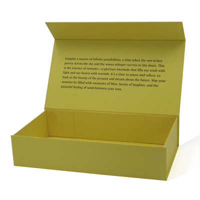 Customizable Yellow Folding Foldable Magnetic Lid Gift Packaging Box