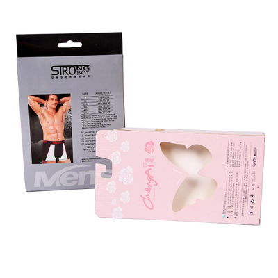 Custom Logo Printed Men Underwear Packing Pants Paper Packaging Box With Hanger