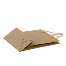 Recycled Kraft Paper Shopping Bags , Custom Kraft Paper Bags For Clothing Packaging