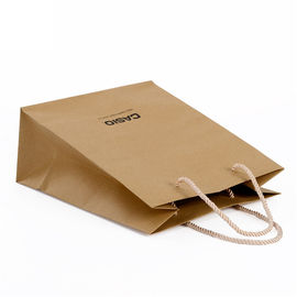 Recycled Kraft Paper Shopping Bags , Custom Kraft Paper Bags For Clothing Packaging