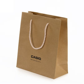 Recycled Kraft Paper Shopping Bags , Custom Kraft Paper Bags For Clothing Packaging