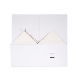 White Square Foldable Paper Gift Box With Magnetic Catch And Ribbon Decor