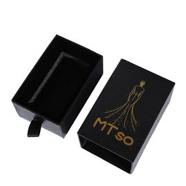 Luxury Drawer Style Paper Gift Box With Black Sponge Insert Custom Design