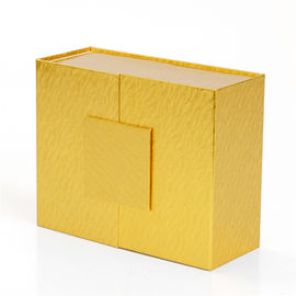 Gold Magnetic Closure Gift Box , Rectangle Flip Top Gift Boxes With Magnetic Catch