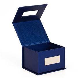 Blue Flat Pack Magnetic Gift Box Custom Printed With Speciality Paper Material