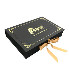 Personalized Magnetic Closure Gift Box Black Color With Custom Gold Stamping