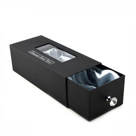 Paperboard Hair Extensions Packaging Box With Satin Line / PVC Window