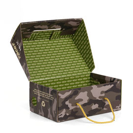Luxury Custom Printed Corrugated Shoe Boxes With PP Rope Handle